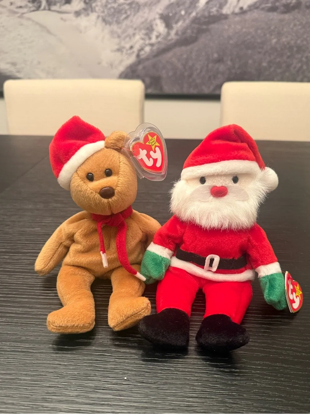 NWT Vintage Ty Beanie Babies Bundle of (2) Christmas Holidays Bean Bag Plush